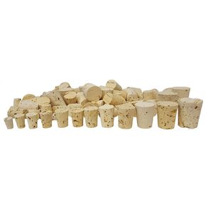 18035 Assorted Cork Stopper Set of 100 Stoppers Sizes #0 Through #11
