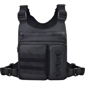Chest Bag For Men，Sports Outdoor Men And Women Chest Vest，Fitness Cycling，Chest Holster With Water Bottle Pocket On The Back，Suitable For Hiking，Mountaineering Waterproof Chest Bag