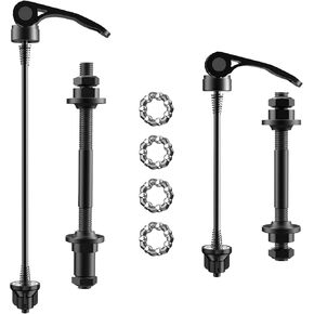 Bike Quick Releases Set, 1 Pair MTB Quick Release Bicycle Hub Road Mountain Bike Front & Rear Axle Hollow Shaft Set with 25mm Wheel Hub Steel Ball for Road Bike, Mountain Bike