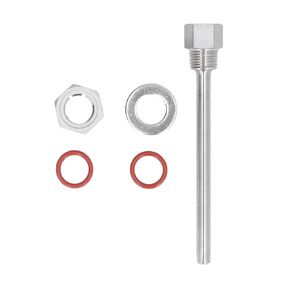 Stainless Steel Thermowell, 6.7in Length G1/2 Male Thread Thermometer Well, Temperature Sensors Thermowells Replacement, Thermometer Instruments Thermowell for Needle Thermometers in Kettles