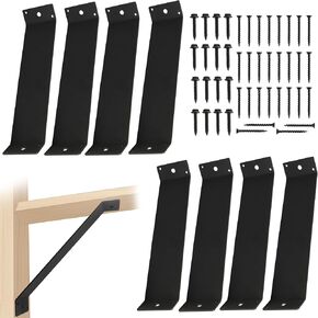 8 Pcs 11'' x 3'' Inside Mount 45 Degree Angle Bracket Corner Brace, Heavy Duty 45 Degree Support Bracket, Inside Joint for 4x4 6x6 Wood Post and Beam, Thickness 3.2mm, 45 Degree Angle Knee Braces