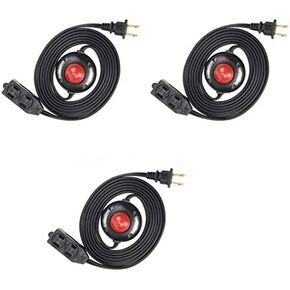 3 Outlet Extension Cord with Hand/Foot Switch and Light Indicator with Safety Twist-Lock, 16/2, Black, UL Listed