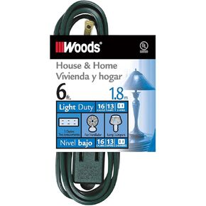 Woods 12600G Extension Cord, 6 Foot, Green