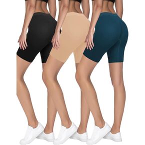 2-4 Pack Anti Chafing Shorts Women, Seamless Slip Shorts for Under Dresses, Spandex Bike Shorts for Yoga Workout