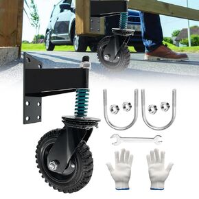 6Inch Fence Gate Wheels,500 lbs Capacity Gate Wheels with Caster Srping Cushioned for Metal/Wooden Gate,360 Degree Swivel with Suspension for Swing Gate Support (Silver 2Pack)…
