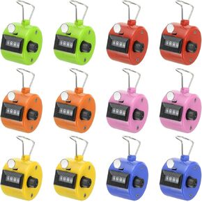 PATIKIL Clicker Counter, 12 Pcs 4 Digit Mechanical Handheld Tally Click Pitch Counter for Coaching Knitting, Golf, Lap, Fishing, Multicolor