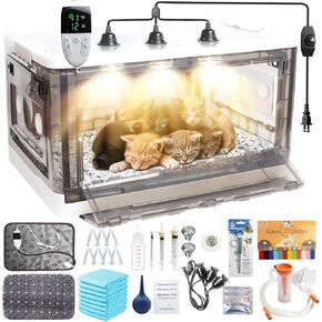 Incubator for Puppies,Kitten Incubator with Heating,Puppy Incubator for Dogs, Incubator for Newborn Puppies and Kittens，Small Mammal Incubator,Whelping Kit for Puppies