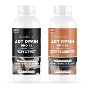 GRANOTONE Crystal Clear Epoxy Resin Art Kit - 1.06 Gallon Pack | Non-Toxic, Self-Leveling, Easy to Use Liquid for Art, Crafts, Jewelry & Keychain Making