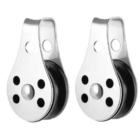 Atibin Load Rigging Pulley Block Steel Wheel Steel Rope Pulley Smooth Hanging Durable Pulley Single Loading SUS316 Suitable for 0.08 to 0.32 Inch Ropes 2Pcs