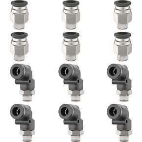 PC+PL 3/8"OD x 1/4"NPT push-to-connect fittings npt fittings pneumatic fittings push lock fittings push to connect air fittings (12 per box)