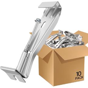 5 Inch Gutter Hangers, Hidden Aluminum Gutter Brackets with Assembled Screw - Support Sagging rain gutters.(25 Pack)