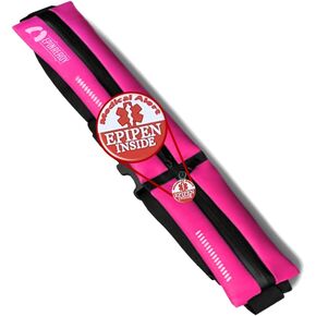 EpiPen and Inhaler Waist Belt with Medical Alert Tag, EpiPen Fanny Pack, Sports Outdoors Epipen and Inhaler Case for Walking or Running - Fits EpiPen and a M.D.I. Inhaler (Bold Pink)