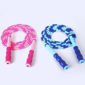 Soft Beaded Jump Rope for Kids Women, Tangle-Free Skipping Rope, Adjustable Jumprope, Workout Jump Rope
