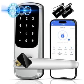 Smart Door Handle Lock, Upgraded Keypad Door Lock with Handle, Keyless Entry Door Lock with APP Control, Smart Locks for Front Door, Electronic Door Lock, Easy Setup and Installation