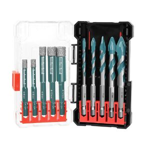 10Pcs Diamond Hole Saw Drill Bit Set - 1/4" 5/16" 3/8" 1/2" 1/4 Hex Shank Multi-Size Hole Saws, 3/16" 1/4" 5/16" 3/8" 1/2" Multifunctional Carbide Drill Bits, Ideal for Ceramic Granite Marble Glass