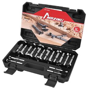 MAZING 8PCS Forstner Drill Bit Set for Woodworking, Auger Opener Round Shank Drilling Cutting Tool Set, Alloy Steel Forstner Bit Set Ideal for Hard & Soft Wood,Plastic,Plywood