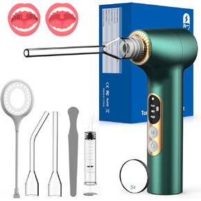 Tonsil Stone Removal Kit, Tonsil Stone Remover Vacuum with Built-in Blue Light, Rechargeable Tonsil Stone Remover to Combat Bad Breath