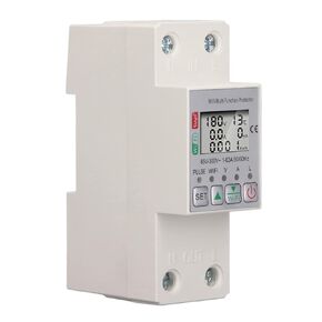 Smart Power Meter Switch AC85‑300V 63A Multi Function Protector for Tuya Multi Function Protector with Metering PC 35mm Rail
