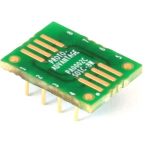 (Qty 2) Proto-Advantage PA0002C SOIC-8 to DIP-8 SMT Adapter (1.27 mm Pitch, 300 mil Body) Compact Series