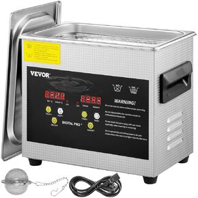 VEVOR 3L Enhanced Ultrasonic Cleaning Machine (200W Heating,120W Ultrasonic Power) - Digital Professional Lab Cleaner with Heating and Timing Functions for Jewelry, Glasses, and Components