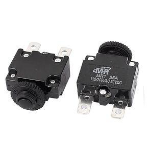uxcell AC 125V/250V 25A Reset Button Overload Protector Circuit Breaker 2Pcs