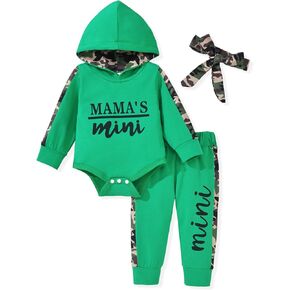 Baby Girl Long Sleeve Infant Hoodie Romper Pants Outfit