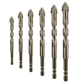 6PCS High-Strength Eccentric Twist Drill Bit,New Four-Flute Sawtooth Eccentric Drill Bit,Four-Edged Serrated Eccentric Drill, Multifunction Drill Bit Set(4/5/6/8/10/12)