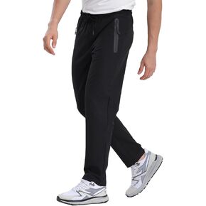 Men's Hiking Pants,Breathable Quick Dry Fishing Running Athletic Active Jogger Sweat Pant with Zipper Pockets