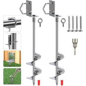 20" Multi-Purpose Ground Anchors,Trampoline Stakes,Heavy Duty Earth Anchor Kit for Tent Mobile Home Shed Swing Set Fence,Dog Tie Out Stake