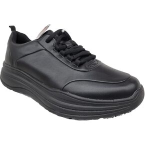 Wide Width Work Slip Resistant Men Shoes Black Lace Up SR Comfort Cushion 7201W