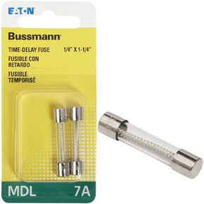 Bussmann BP/MDL-7 MDL Time Delay Glass Fuse (7 Amp (Card)), pack size of 2.