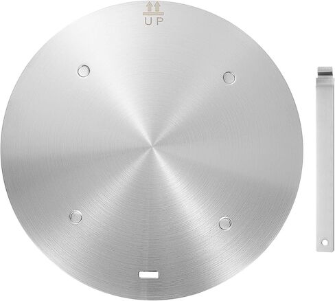 uxcell Heat Diffuser Plate for Gas Stove 11 Inch Round Heat Conduction Induction Adapter Plate with Removable Handle Cookware Protector for Cookware Heat Cooking Unfreeze, Silver Tone in Saudi Arabia