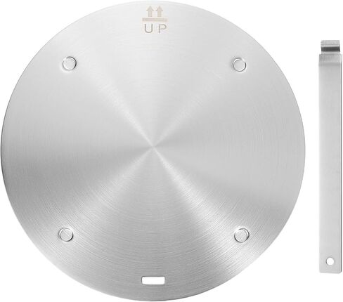 uxcell Heat Diffuser Plate for Gas Stove 11 Inch Round Heat Conduction Induction Adapter Plate with Removable Handle Cookware Protector for Cookware Heat Cooking Unfreeze, Silver Tone in Saudi Arabia
