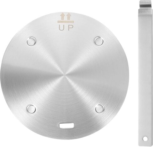uxcell Heat Diffuser Plate for Gas Stove 11 Inch Round Heat Conduction Induction Adapter Plate with Removable Handle Cookware Protector for Cookware Heat Cooking Unfreeze, Silver Tone in Saudi Arabia