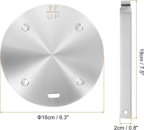 uxcell Heat Diffuser Plate for Gas Stove 11 Inch Round Heat Conduction Induction Adapter Plate with Removable Handle Cookware Protector for Cookware Heat Cooking Unfreeze, Silver Tone in Saudi Arabia