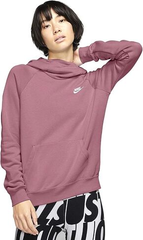 Nike Women's NSW Fleece Hoodie Varsity (Desert Berry/White, Medium) in Saudi Arabia