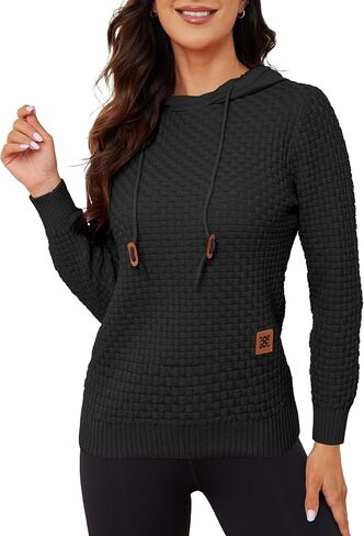 Zaitun Womens Hoodies Long Sleeve Sweatshirts Fashion Slim Waffle Casual Basic Drawstring Pullover Sweater in Saudi Arabia