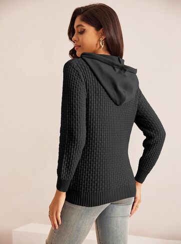 Zaitun Womens Hoodies Long Sleeve Sweatshirts Fashion Slim Waffle Casual Basic Drawstring Pullover Sweater in Saudi Arabia