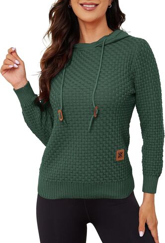 Zaitun Womens Hoodies Long Sleeve Sweatshirts Fashion Slim Waffle Casual Basic Drawstring Pullover Sweater in Saudi Arabia