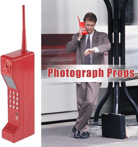 Retro Brick Cell Phone Ornament, 90s Phone Prop, Black | Iron Brick Cellphone Model for Photography, Movie Scenes, Home or Desktop Decoration in Saudi Arabia