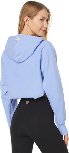 Champion Reverse Weave French Terry Crop Curve Hem Hoodie in Saudi Arabia