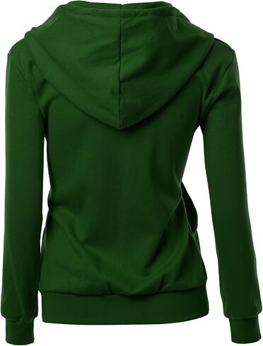 Women's Basic Long Sleeve Zip Up Hoodie in Colors in Saudi Arabia