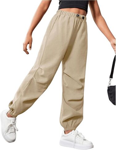 Floerns Girl's Solid Drawstring Waist Athletic Running Jogger Sweatpants in Saudi Arabia