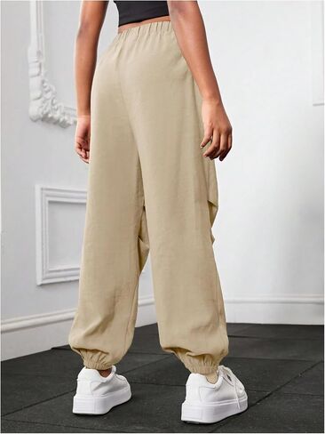 Floerns Girl's Solid Drawstring Waist Athletic Running Jogger Sweatpants in Saudi Arabia