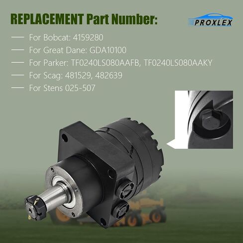 محرك عجلة هيدروليكي متوافق مع Scag 481529 & 482639، Turf Tiger، Tiger Cub وWildcat Mowers يحل محل # Parker TF0240LS080AAF، Stens 025-507 in Kuwait