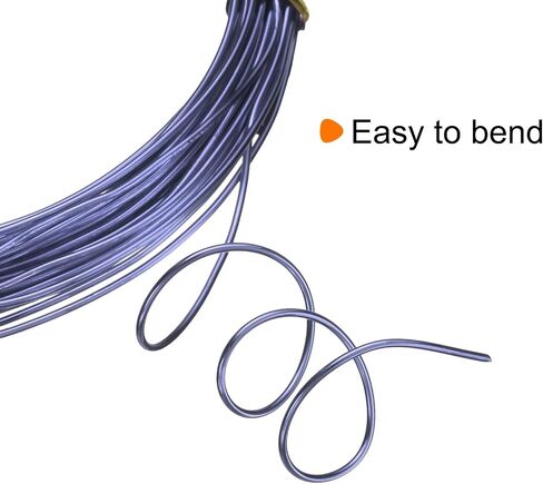 uxcell 18 Gauge 1mm Aluminum Wire, 32.8 Ft(10m) Bendable Metal Wire Jewelry Craft Wire Beading Armature Wire for DIY Crafts Wreath Making Sculpting Floral Bonsai Trees, Light Purple in Saudi Arabia