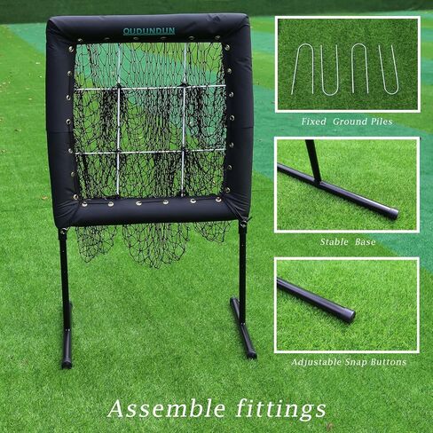 9 Hole Pitching Net,Softball & Baseball Pitching Target,3 Level Adjustable Height, Portable Training Equipment for Hitting and Pitching Practice，+2 Weighted Practice Balls in Saudi Arabia