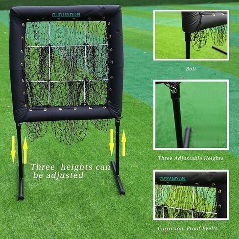 9 Hole Pitching Net,Softball & Baseball Pitching Target,3 Level Adjustable Height, Portable Training Equipment for Hitting and Pitching Practice，+2 Weighted Practice Balls in Saudi Arabia