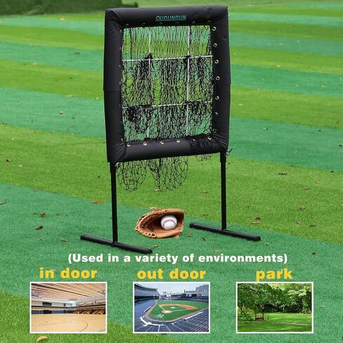 9 Hole Pitching Net,Softball & Baseball Pitching Target,3 Level Adjustable Height, Portable Training Equipment for Hitting and Pitching Practice，+2 Weighted Practice Balls in Saudi Arabia
