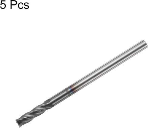 HARFINGTON 5pcs Carbide Square Nose End Mill Bit 3/32" Cut Dia 4 Flutes TiAlN Coated Milling Cutter for Hardened Steel Metal (3/32" Shank 9/32" Cut Length 1-1/2" Long 30 Degree Helix) in Saudi Arabia